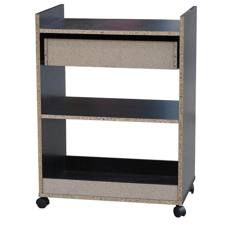 Kitchen Serving Cart with Drawer and Shelves for Storage (Black)