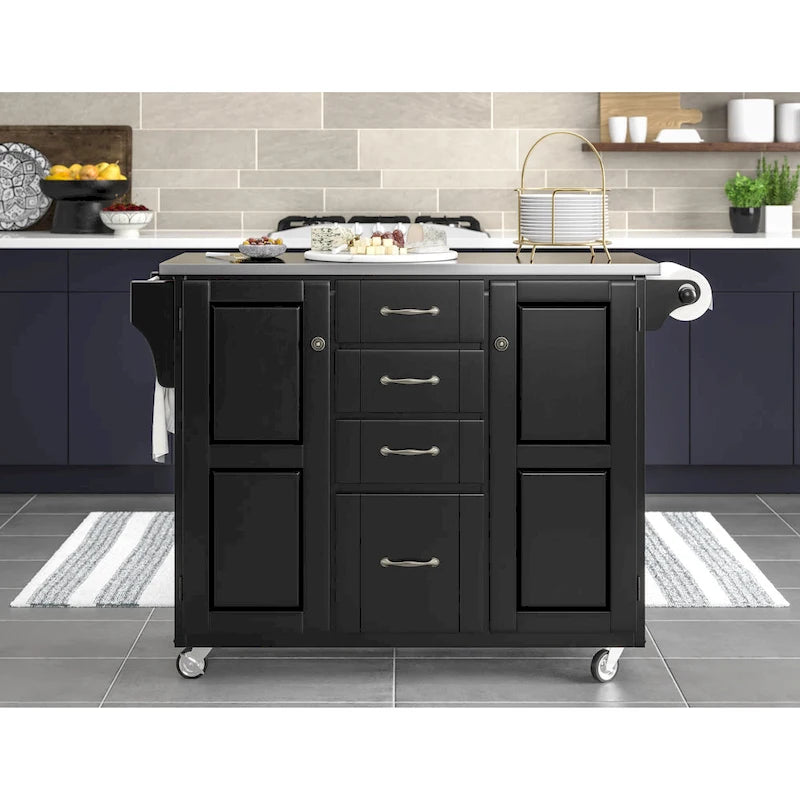 Black Kitchen Cart