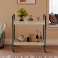 Metal Frame with Manufactured Wood 2-Tier Bar Cart