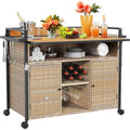 54.3" Wicker Bar Cart