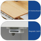 Kitchen Island Drop Leaf Double Tilt-Out Trash Cabinet with Power Outlet & Wheels