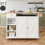 Carrito isla de cocina con encimera de madera maciza y ruedas