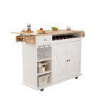 Carrito isla de cocina con encimera de madera maciza y ruedas